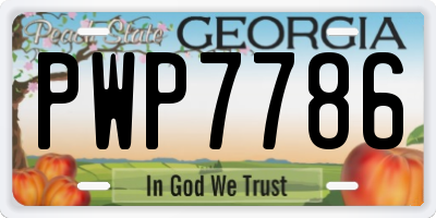 GA license plate PWP7786