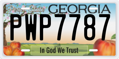 GA license plate PWP7787