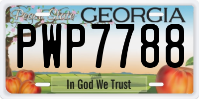 GA license plate PWP7788