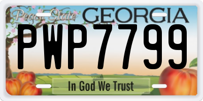 GA license plate PWP7799
