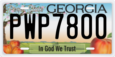 GA license plate PWP7800