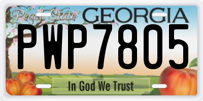 GA license plate PWP7805