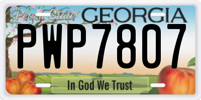 GA license plate PWP7807