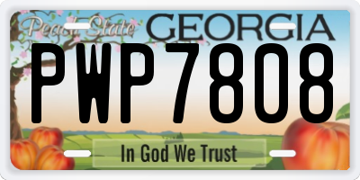 GA license plate PWP7808