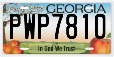 GA license plate PWP7810