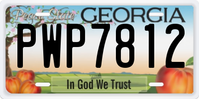 GA license plate PWP7812