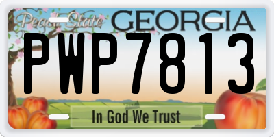 GA license plate PWP7813