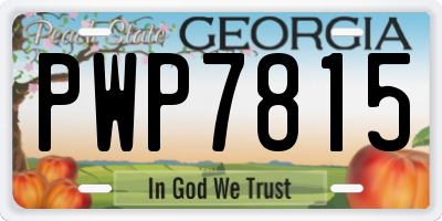 GA license plate PWP7815
