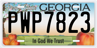GA license plate PWP7823