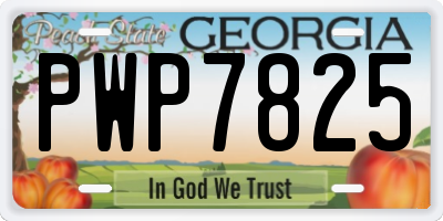 GA license plate PWP7825