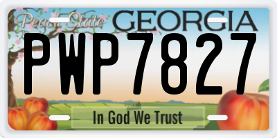 GA license plate PWP7827