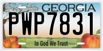 GA license plate PWP7831