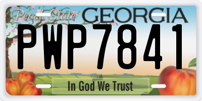 GA license plate PWP7841