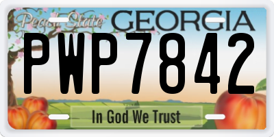 GA license plate PWP7842