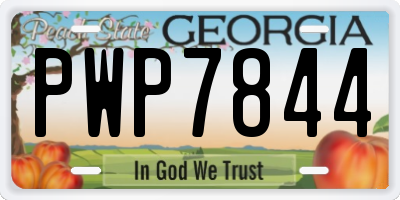 GA license plate PWP7844