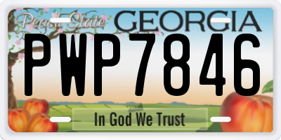 GA license plate PWP7846