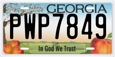 GA license plate PWP7849