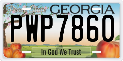 GA license plate PWP7860