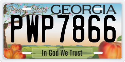 GA license plate PWP7866