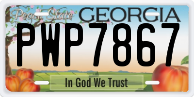GA license plate PWP7867