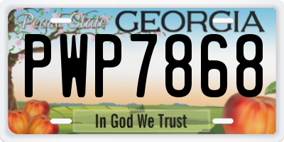 GA license plate PWP7868