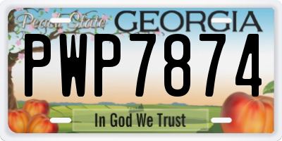 GA license plate PWP7874