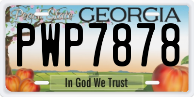 GA license plate PWP7878