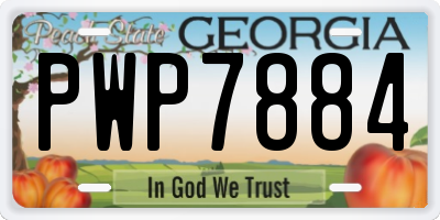 GA license plate PWP7884