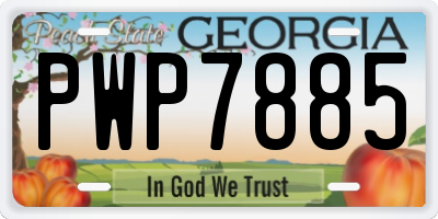 GA license plate PWP7885