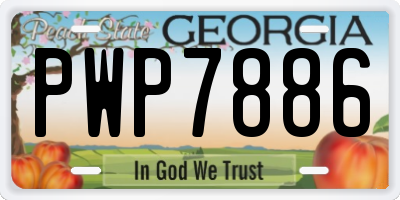 GA license plate PWP7886