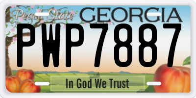 GA license plate PWP7887