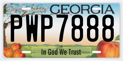 GA license plate PWP7888