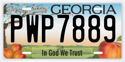 GA license plate PWP7889