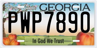 GA license plate PWP7890