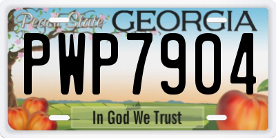 GA license plate PWP7904