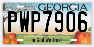 GA license plate PWP7906