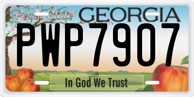GA license plate PWP7907