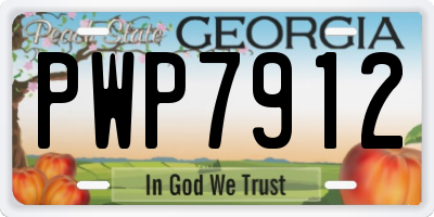GA license plate PWP7912