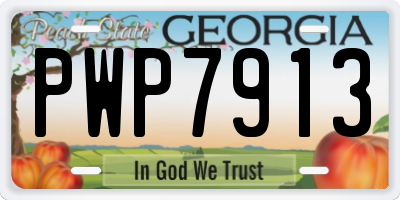 GA license plate PWP7913