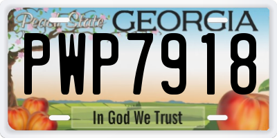 GA license plate PWP7918