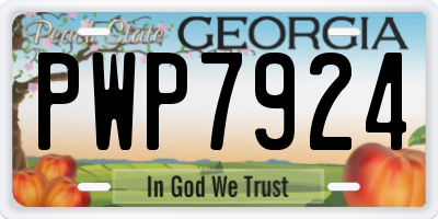 GA license plate PWP7924