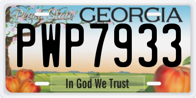 GA license plate PWP7933