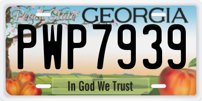 GA license plate PWP7939