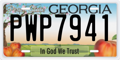 GA license plate PWP7941