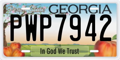 GA license plate PWP7942