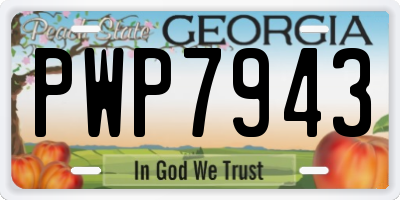 GA license plate PWP7943