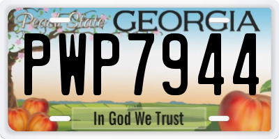 GA license plate PWP7944