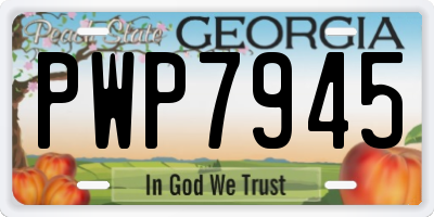 GA license plate PWP7945