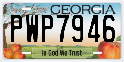 GA license plate PWP7946