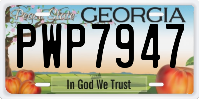 GA license plate PWP7947